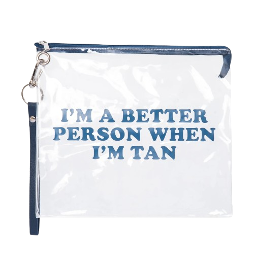 Gift Wristlet Bag - Clear When I Am Tan - PinkPro Beauty Supply