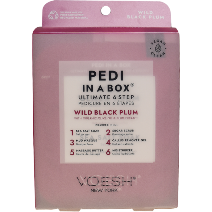 Voesh Pedi In A Box 6 Step - Wild Black Plum* Voesh New york