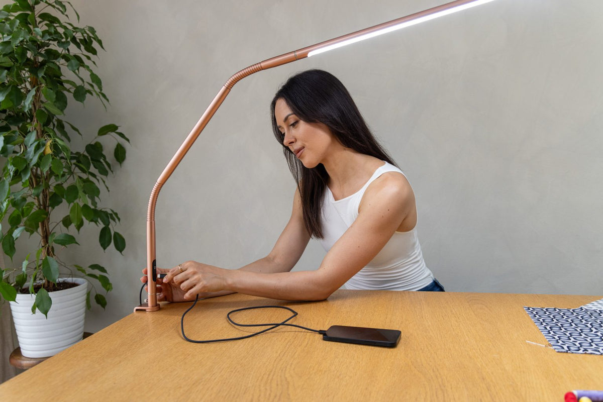 Daylight Slimline 4 Table Lamp- Rose Gold