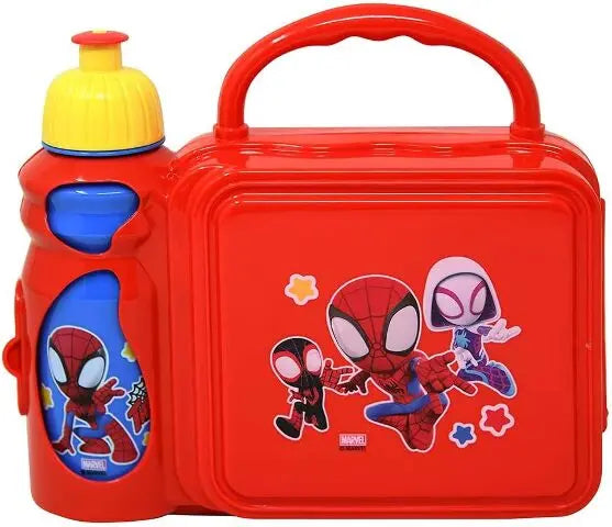 Zak Designs Spiderman Lunch Box with Water Bottle, 9 Inch, Red Toys
