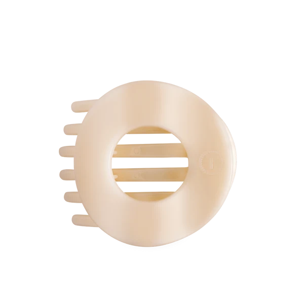 Teleties Flat Circle Clip Large - Almond Beige