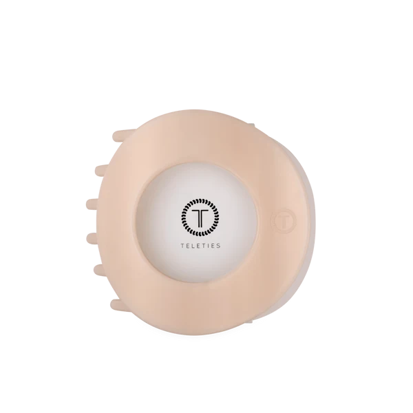 Teleties Flat Circle Clip Large - Almond Beige