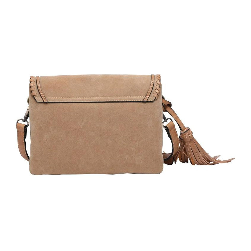 Jen & Co. Suede Crossbody with Tassel Tan DISCO Jen & Co.