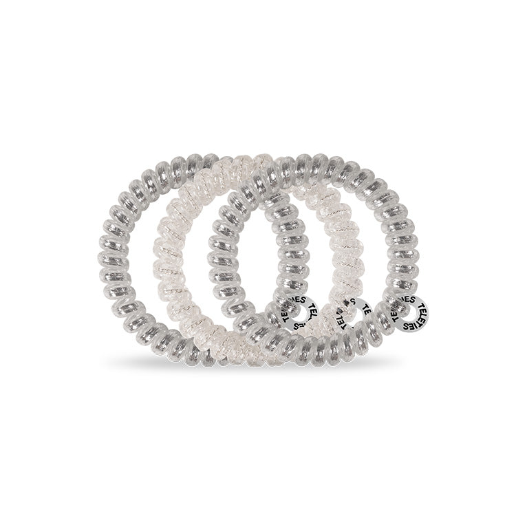 Teleties Hair Ties Silver Slay - PinkPro Beauty Supply