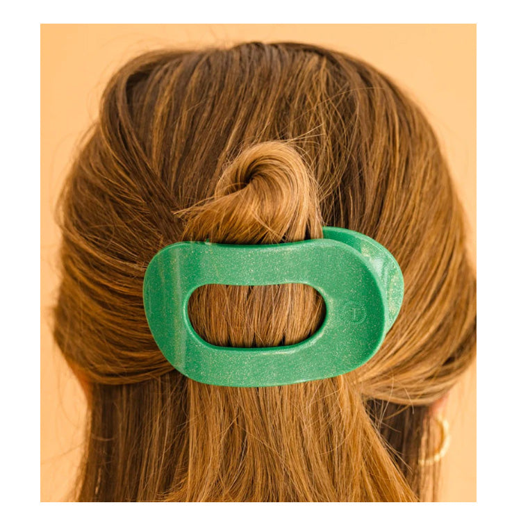 Teleties Flat Shamrock Shimmer Hair Clip - PinkPro Beauty Supply