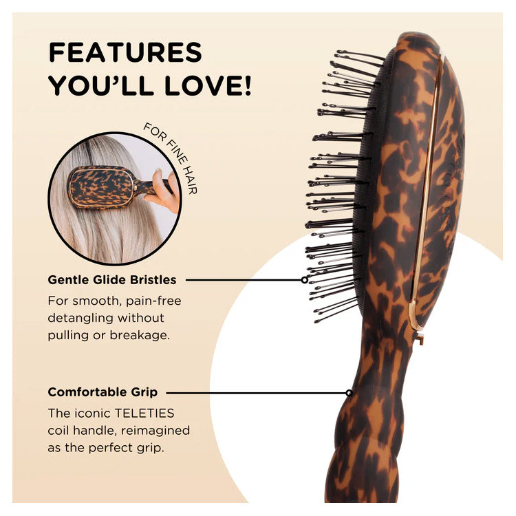 Teleties Detangler Hair Brush for Fine Hair – Tortoise
