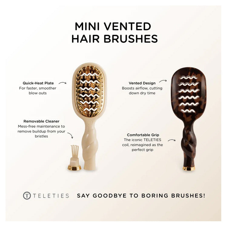 Teleties Mini Vented Hair Brush - Tan