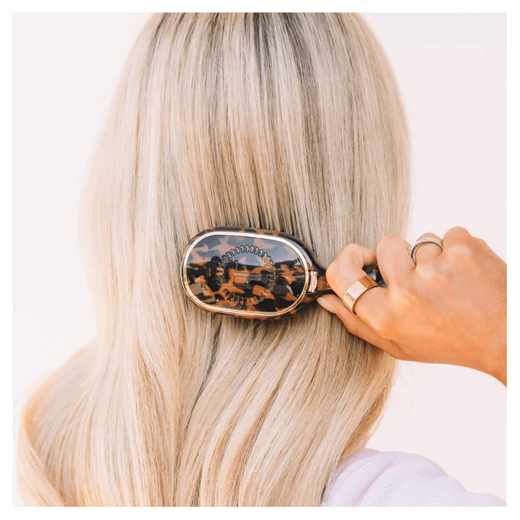 Teleties Mini Detangler Hairbrush for Medium Hair - Tortoise