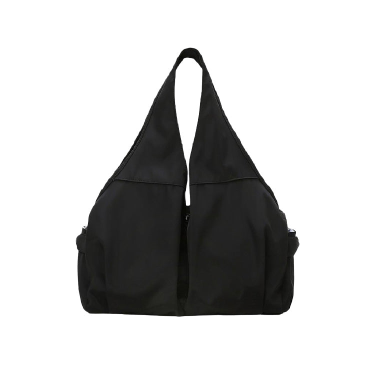 Waterproof Oxford Pleated Draped Shoulder Bag - Black