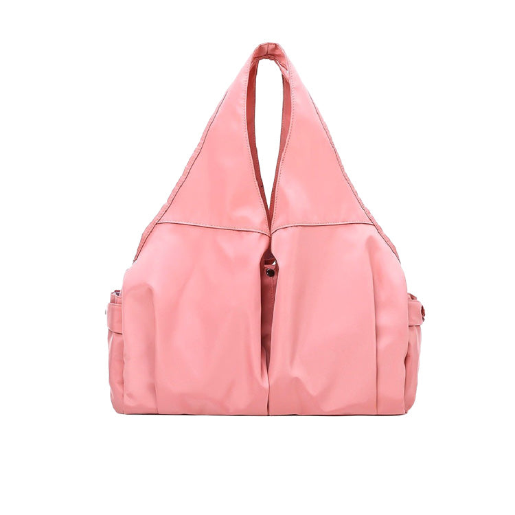 Waterproof Oxford Pleated Draped Shoulder Bag - Dark Pink