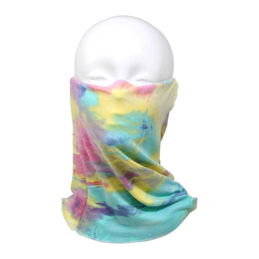 Face Mask Scarf Tie Dye Pastel Print