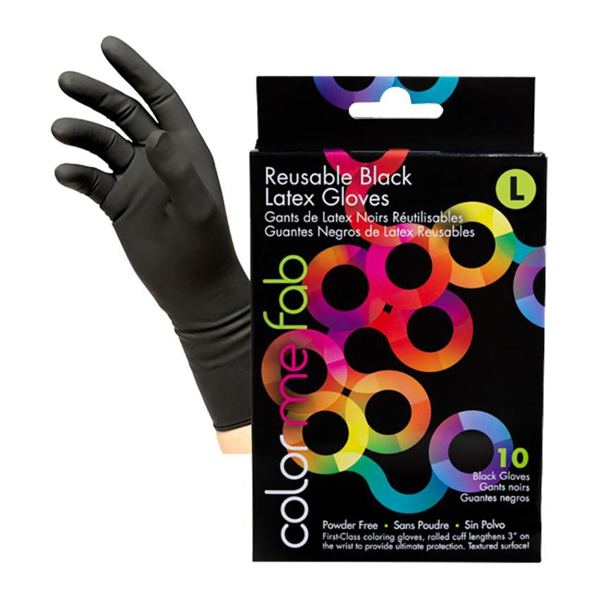 Framar Reusable Black Latex Gloves (Box of 10)