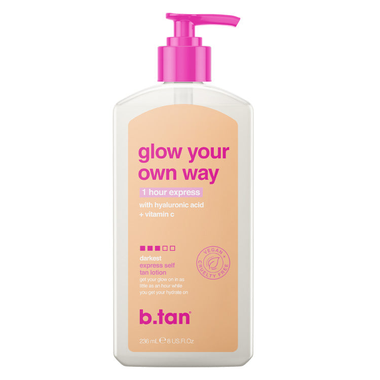 B.Tan Glow Your Own Way Express Lotion 8 oz. - PinkPro Beauty Supply