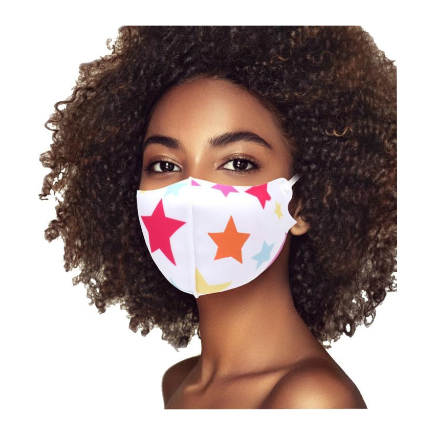 Face Mask Reusable & Washable Colorful Stars Print
