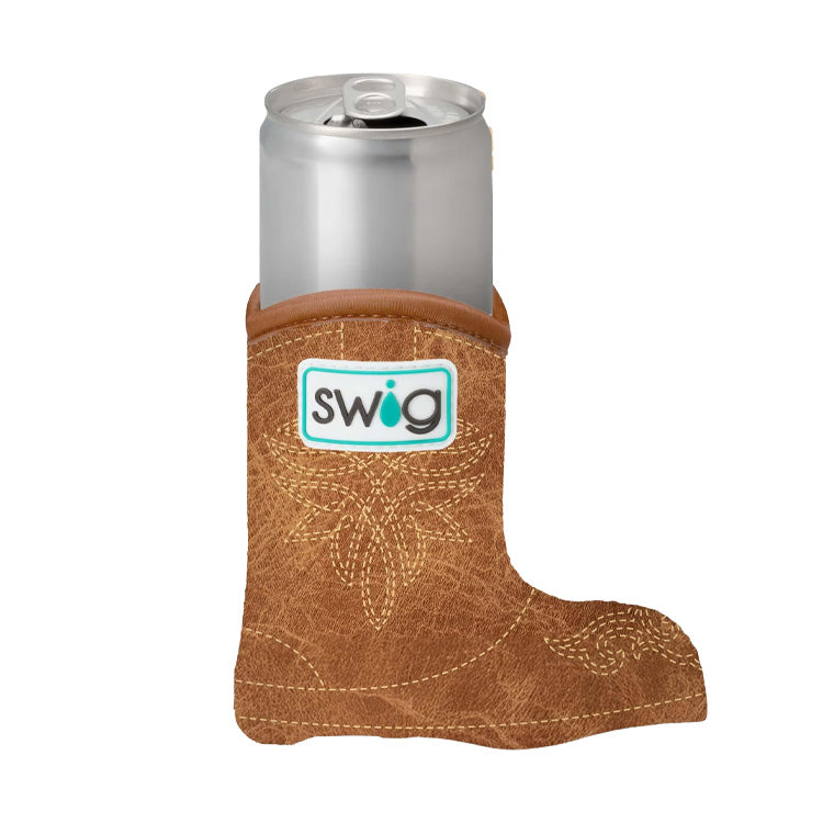 Swig Life Coolie 12 oz Slim Saddle Stitch Cognac