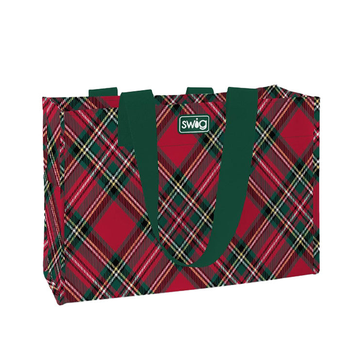 Swig Life Reusable Bag Large Christmas Plaid