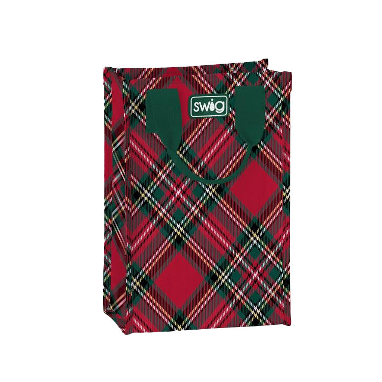 Swig Life Reusable Bag Tall Christmas Plaid