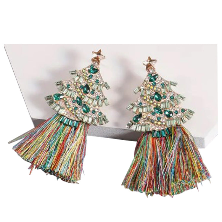 Christmas tree 2025 tassel earrings