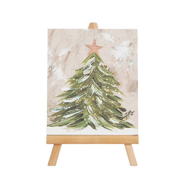 Holiday Tree Canvas Art on Easel