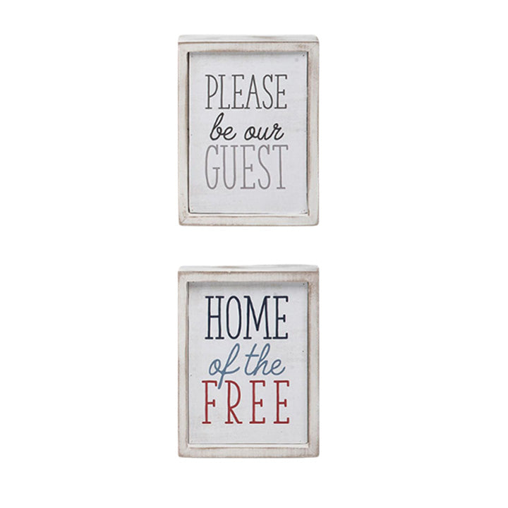 Gift Wood Block Home Free/Be Our Guest - PinkPro Beauty Supply