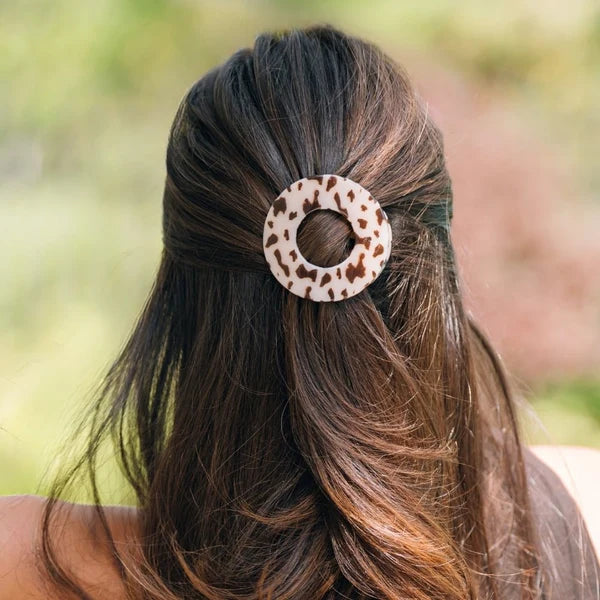 Teleties Flat Circle Clip Medium - Blonde Tortoise