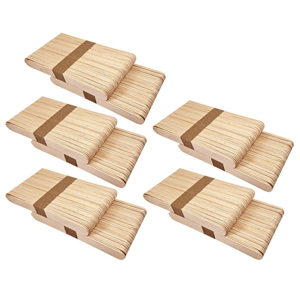 Waxness Wooden Spatula Applicators Roud Edges 100 Pack