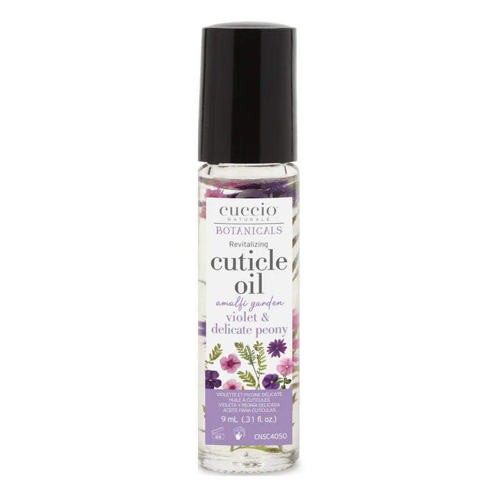 Cuccio Cuticle Italian Garden Collection Roll-On Cuticle Oil Amalfi Garden - Violet & Delicate Peony 9 mL