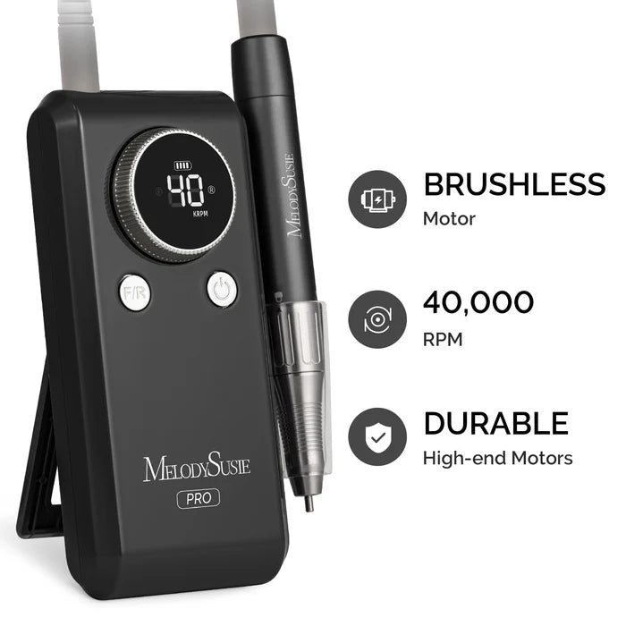 MelodySusie MB420G Rechargeable Nail Drill 40000RPM - Black MelodySusie
