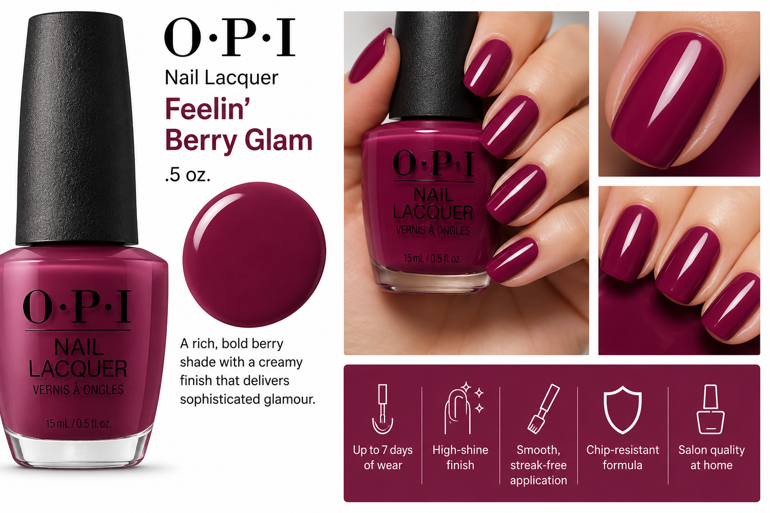 OPI Nail Lacquer Feelin' Berry Glam .5 oz.