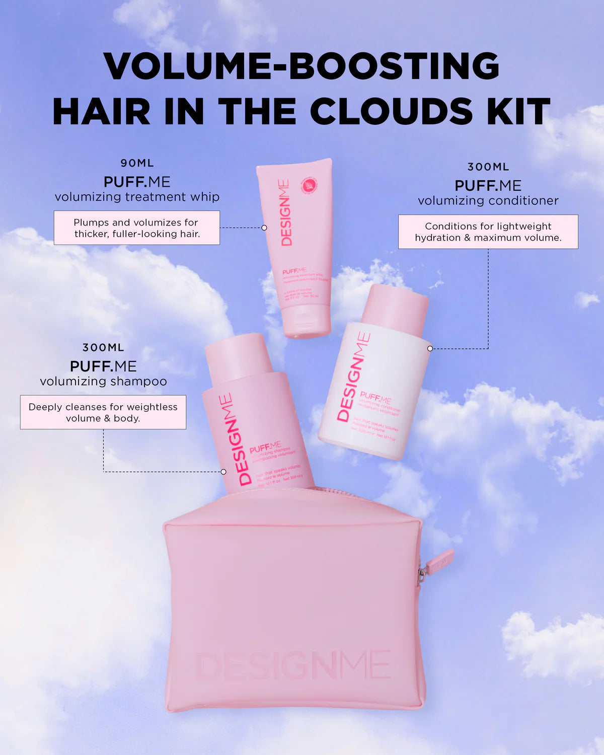 DESIGNME PUFF.ME Hair in the Clouds Volume Set