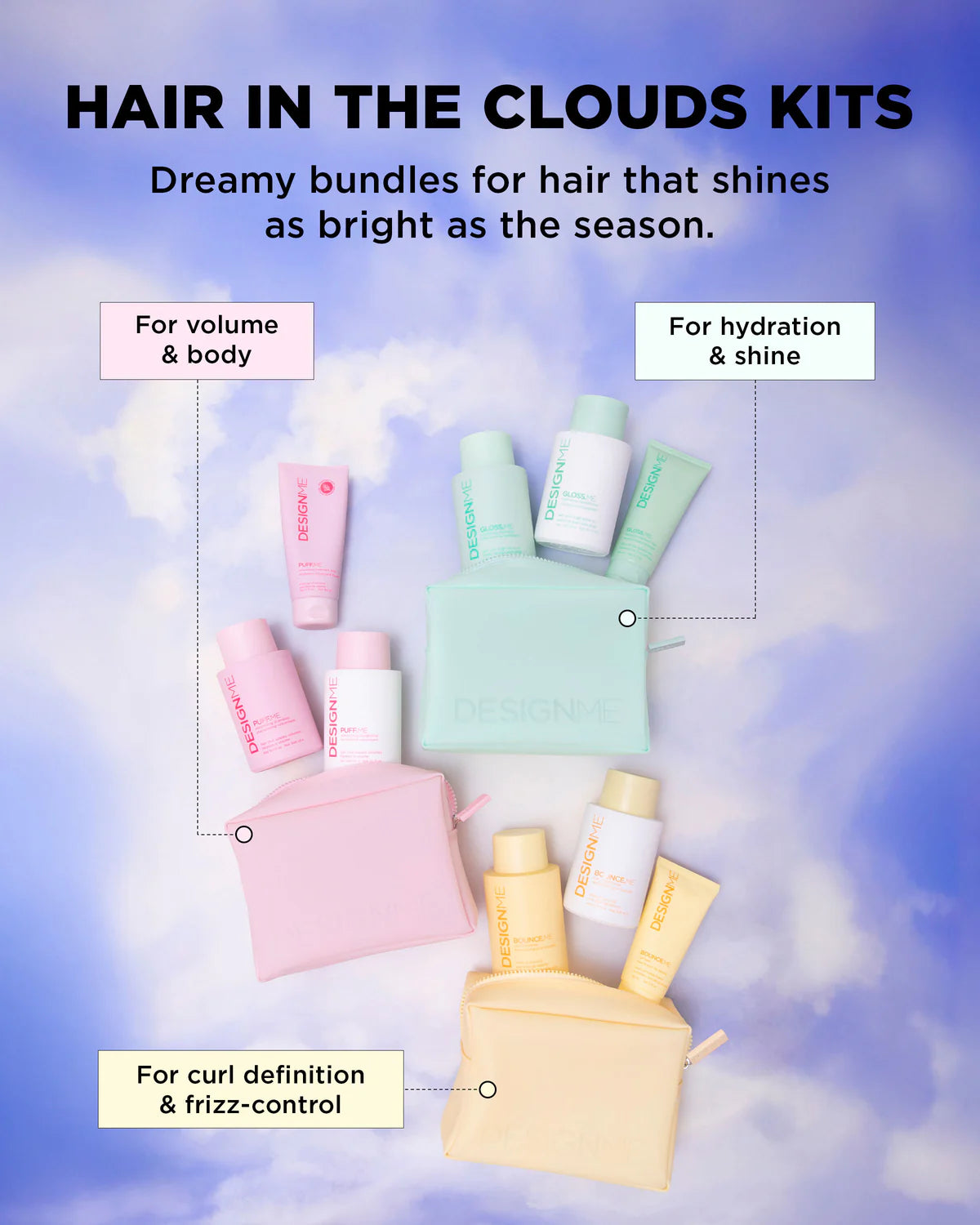 DESIGNME PUFF.ME Hair in the Clouds Volume Set