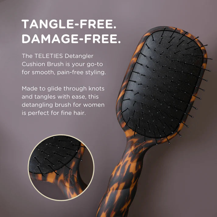 Teleties Detangler Hair Brush for Medium Hair – Tortoise
