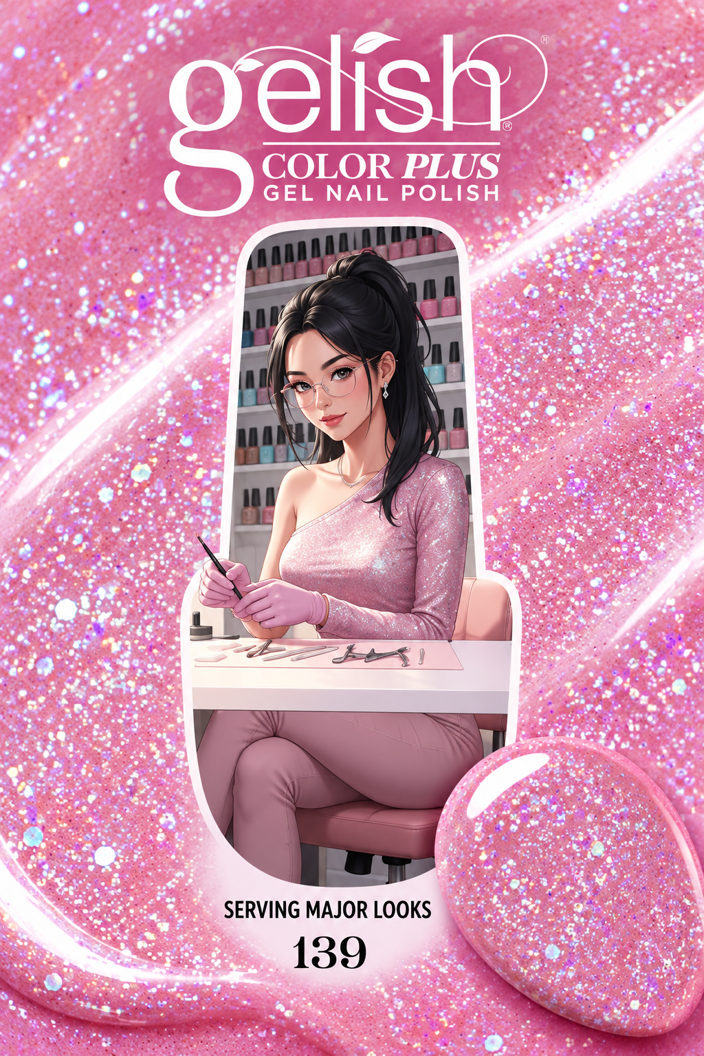 Gelish Gel Color Plus Serving Major Looks .5 oz.