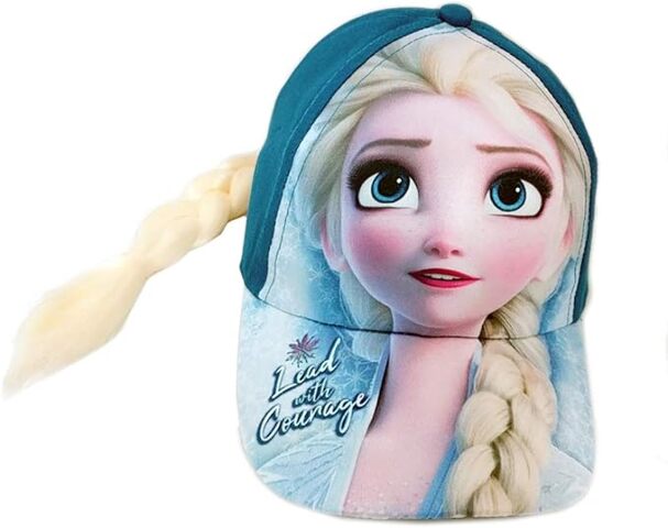 Disney Frozen 2 Elsa Cap with Ponytail Lead with Courage Blue