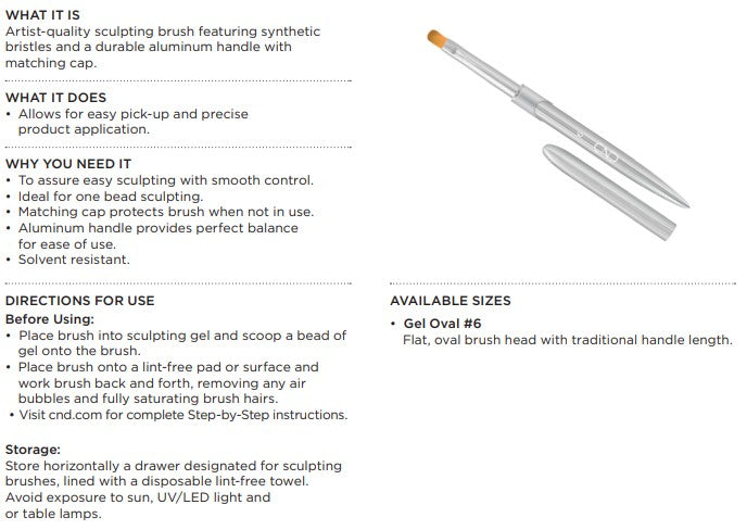 CND Pro Sculpting Gel Oval #6 Brush - PinkPro Beauty Supply