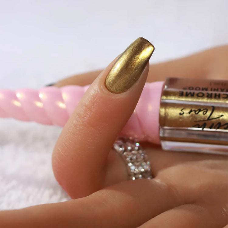 Mini Mani Moo! Unicorn Tears Liquid Chrome - Gold 0.1 oz. - PinkPro Beauty Supply