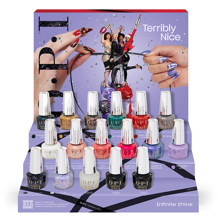 OPI Infinite Shine Terribly Nice Collection 17 Piece Chipboard Display
