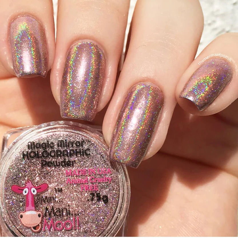 Mini Mani Moo! Holographic Pink - .026 oz. (.75gr) - PinkPro Beauty Supply