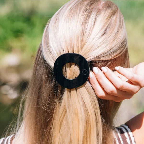 Teleties Flat Circle Clip Medium - Jet Black
