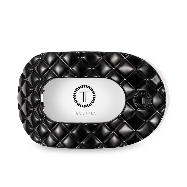 Teleties Flat Clip Round Quilt Large - Jet Black