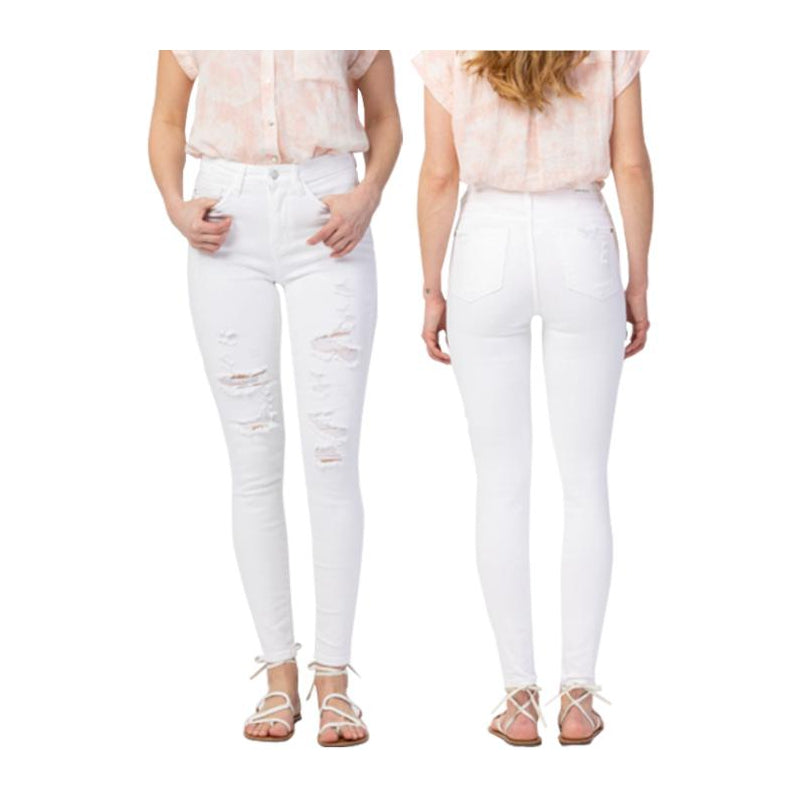 Judy Blue Destroyed Skinny Jeans White