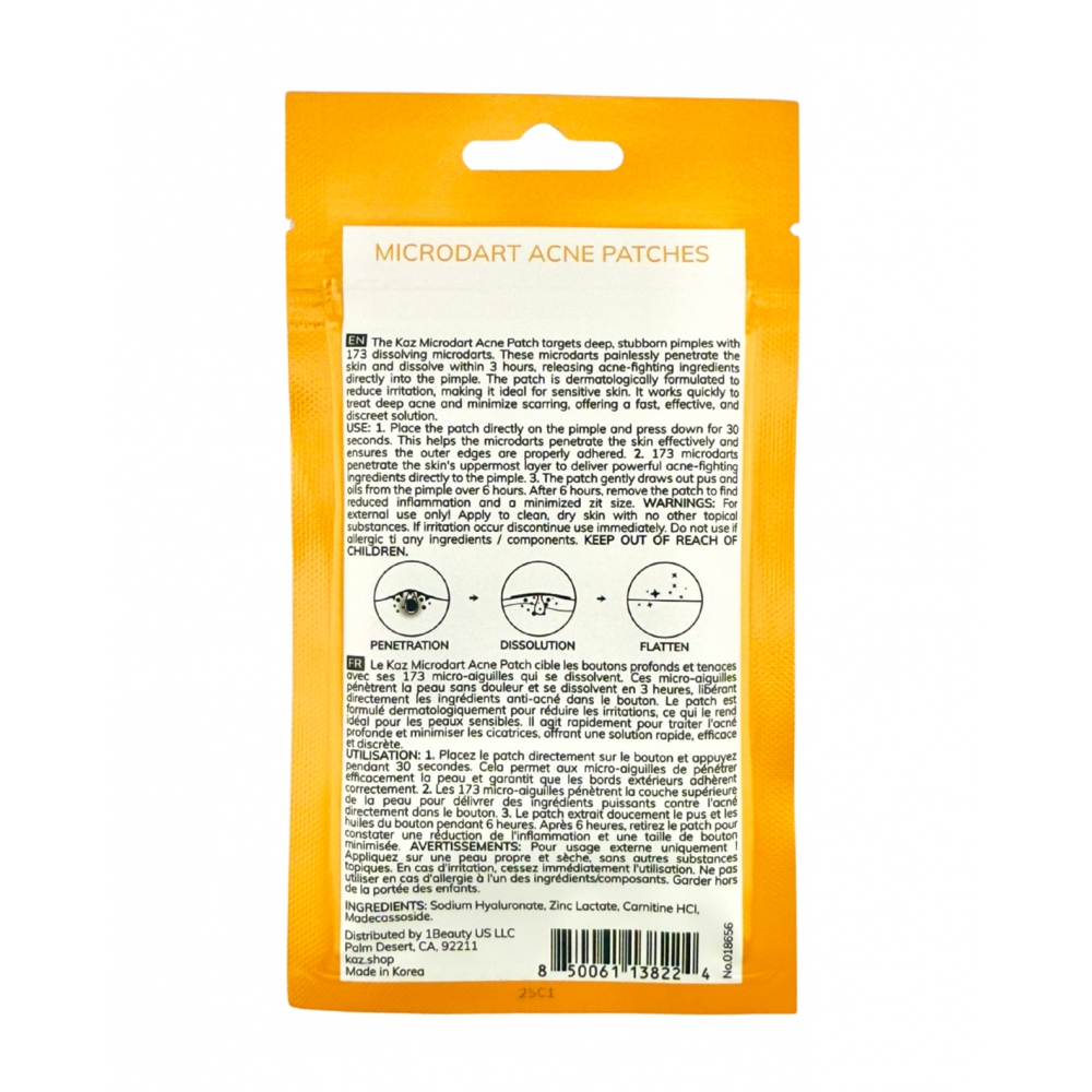 Waxness KAZ Microdart Acne Patches with Salicylic Acid and Hyaluronic Acid 12 Pack