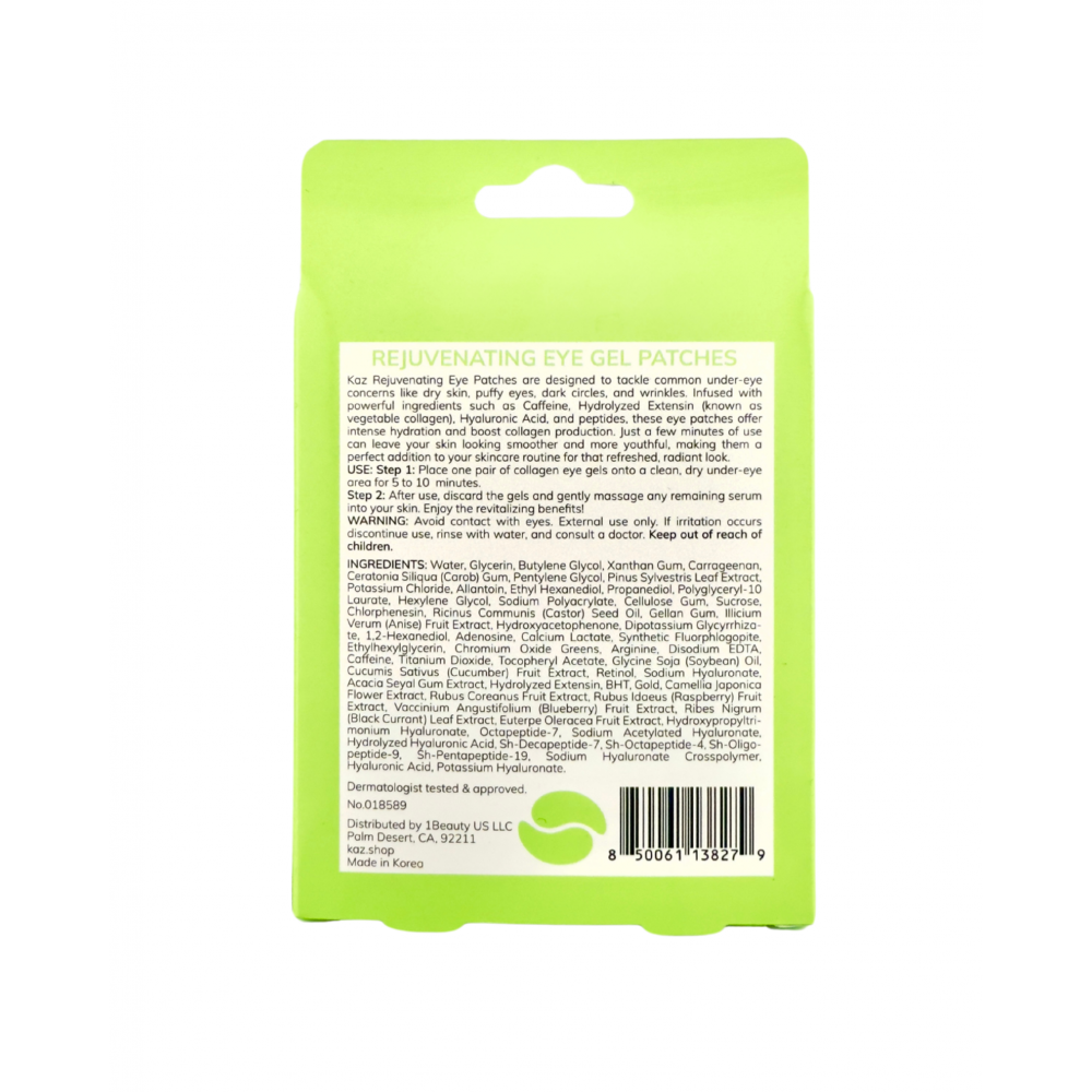 Waxness KAZ Rejuvenating Eye Gel Patches with Caffeine and Extensin 5 Count