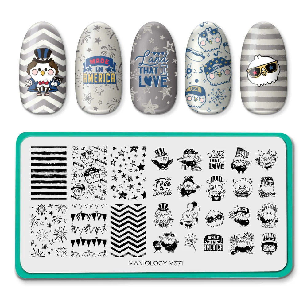 Maniology American Eagle - Nail Stamping Plate - PinkPro Beauty Supply