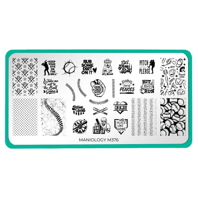 Maniology Game On: Batter Up - Nail Stamping Plate