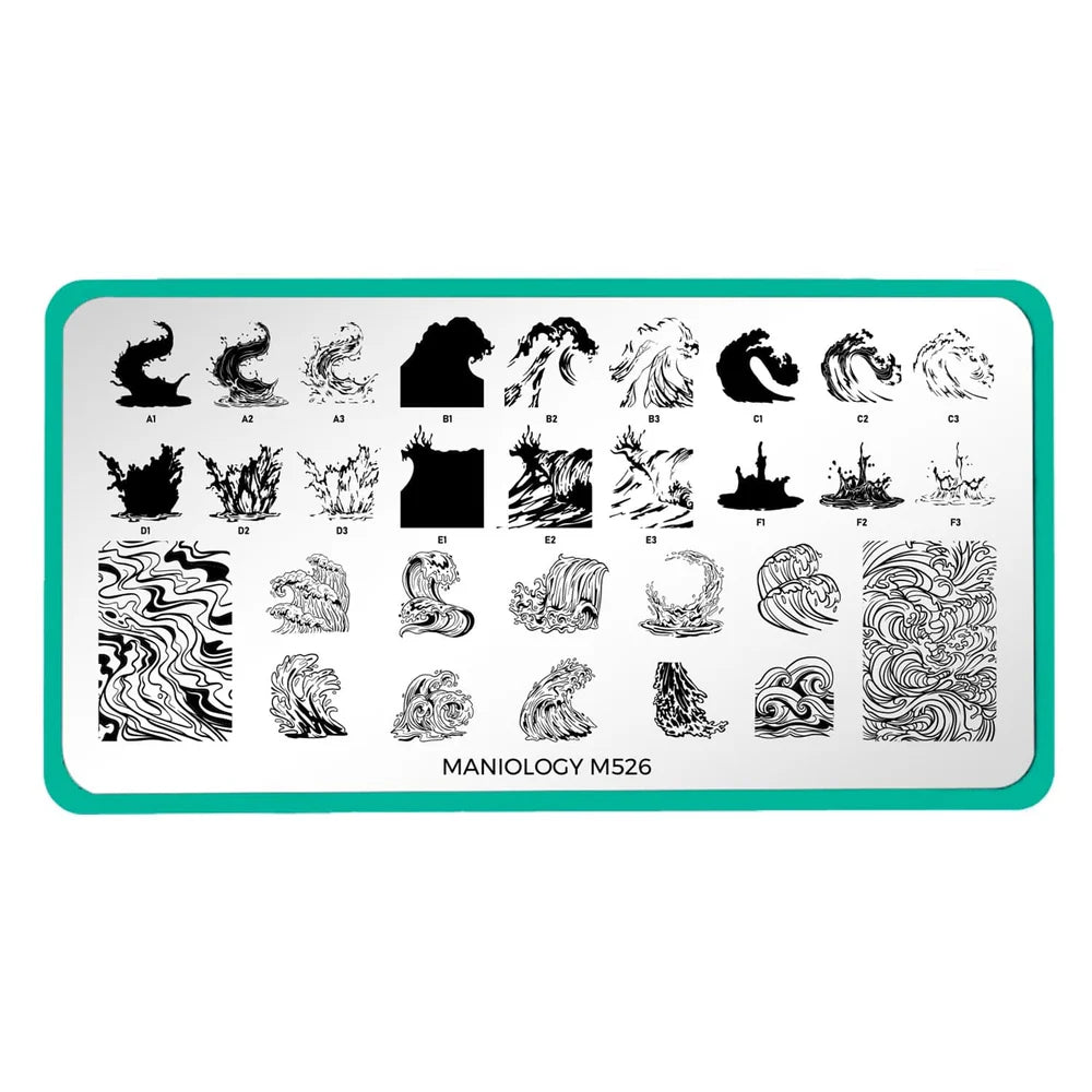 Maniology Catching Waves - Nail Stamping Plate - PinkPro Beauty Supply
