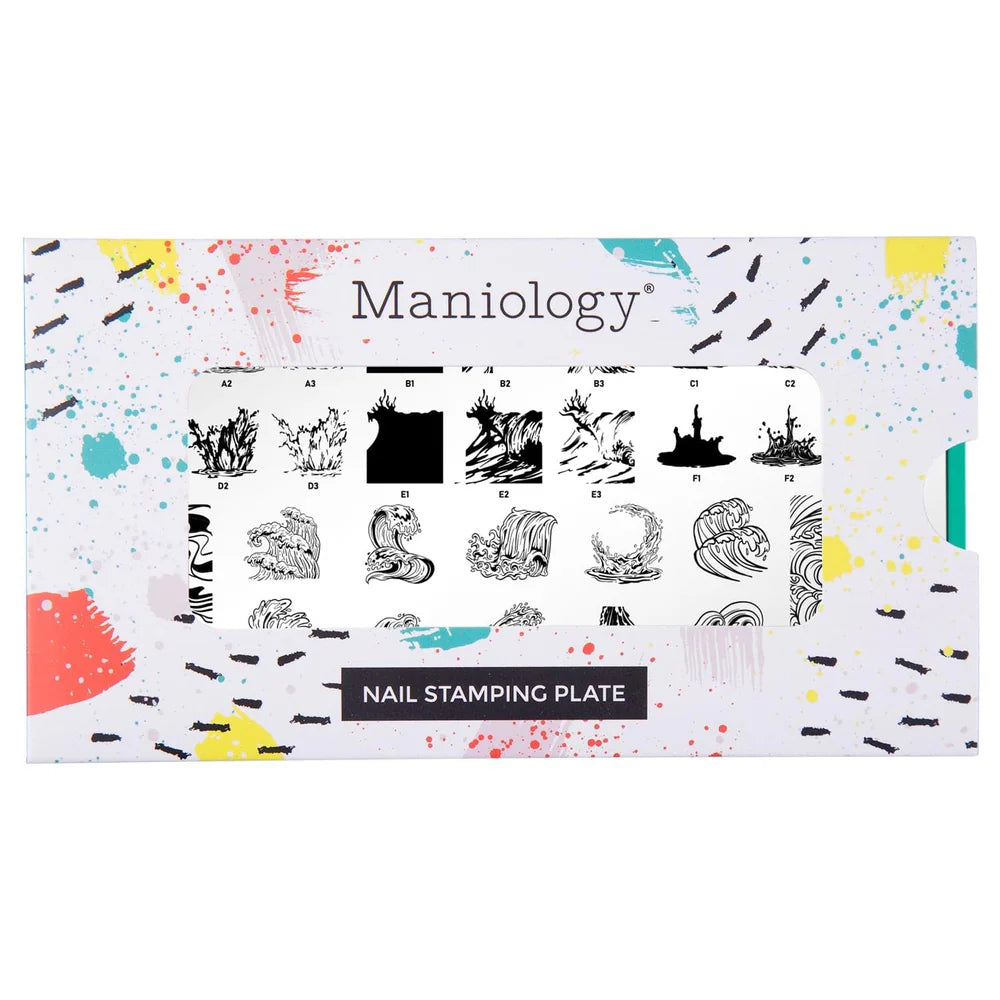 Maniology Catching Waves - Nail Stamping Plate - PinkPro Beauty Supply