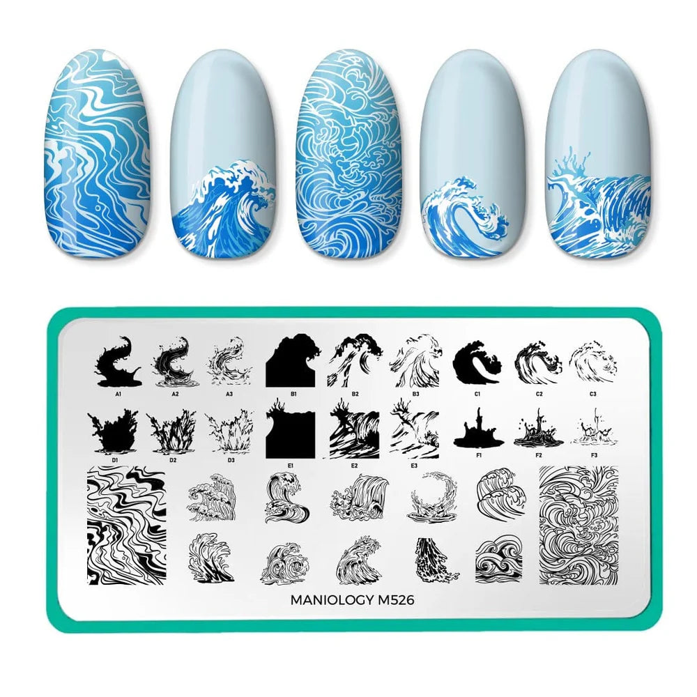 Maniology Catching Waves - Nail Stamping Plate - PinkPro Beauty Supply