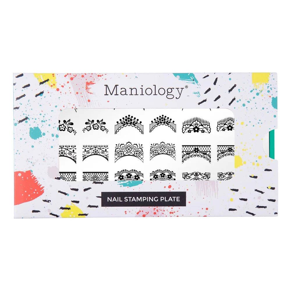 Maniology Lacey French - Nail Stamping Plate - PinkPro Beauty Supply