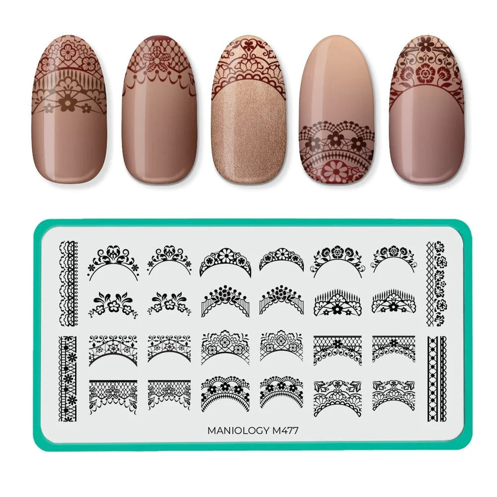 Maniology Lacey French - Nail Stamping Plate - PinkPro Beauty Supply